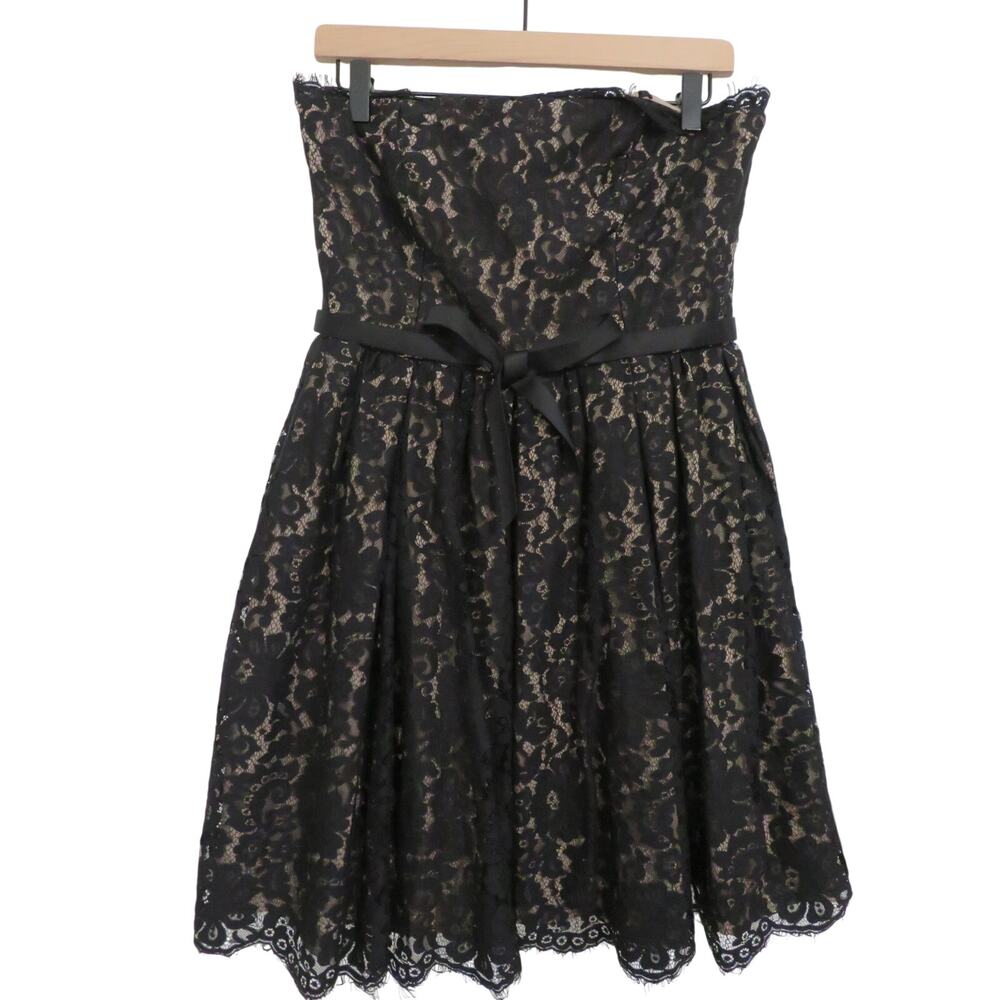 Robert Rodriguez Target Women Sz 10 Black Lace Strapless Dress Romantic Cocktail